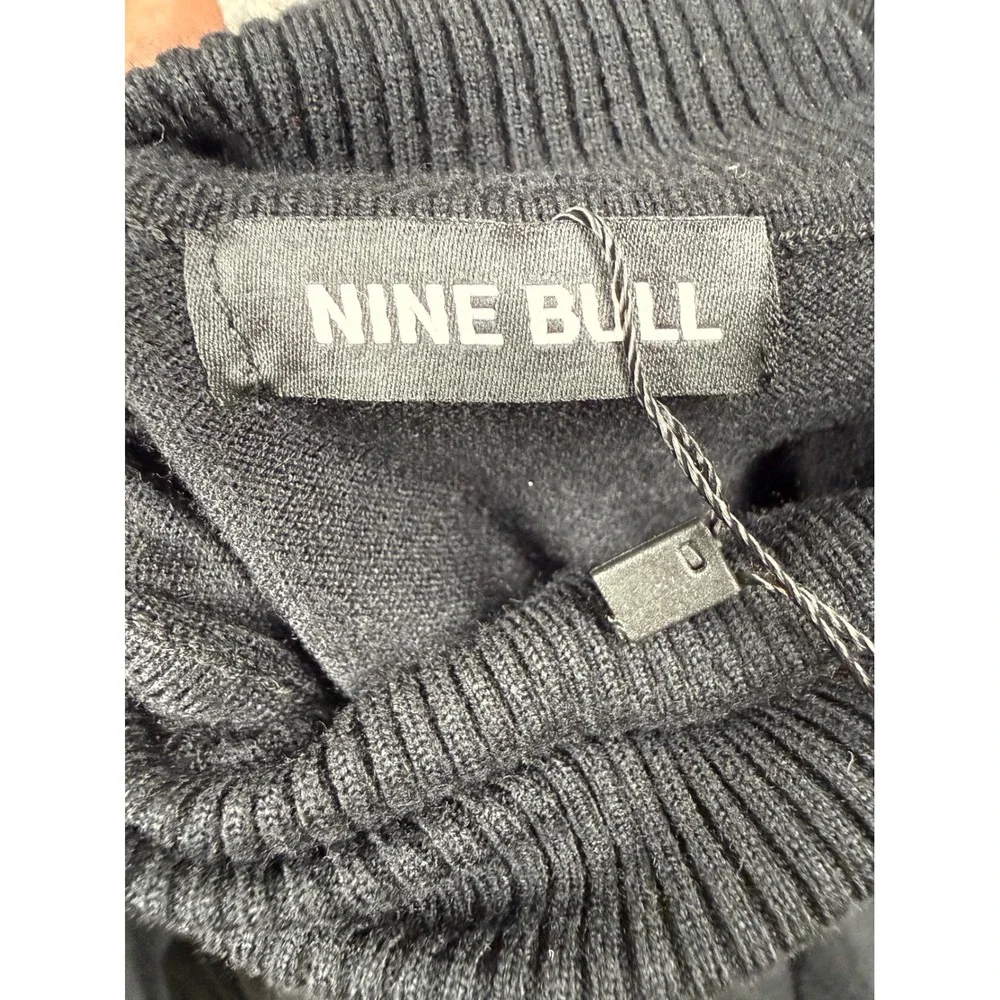 Nine Bull Mens Black Turtleneck Sweater Viscose Blend Long Sleeve Knit Size M
